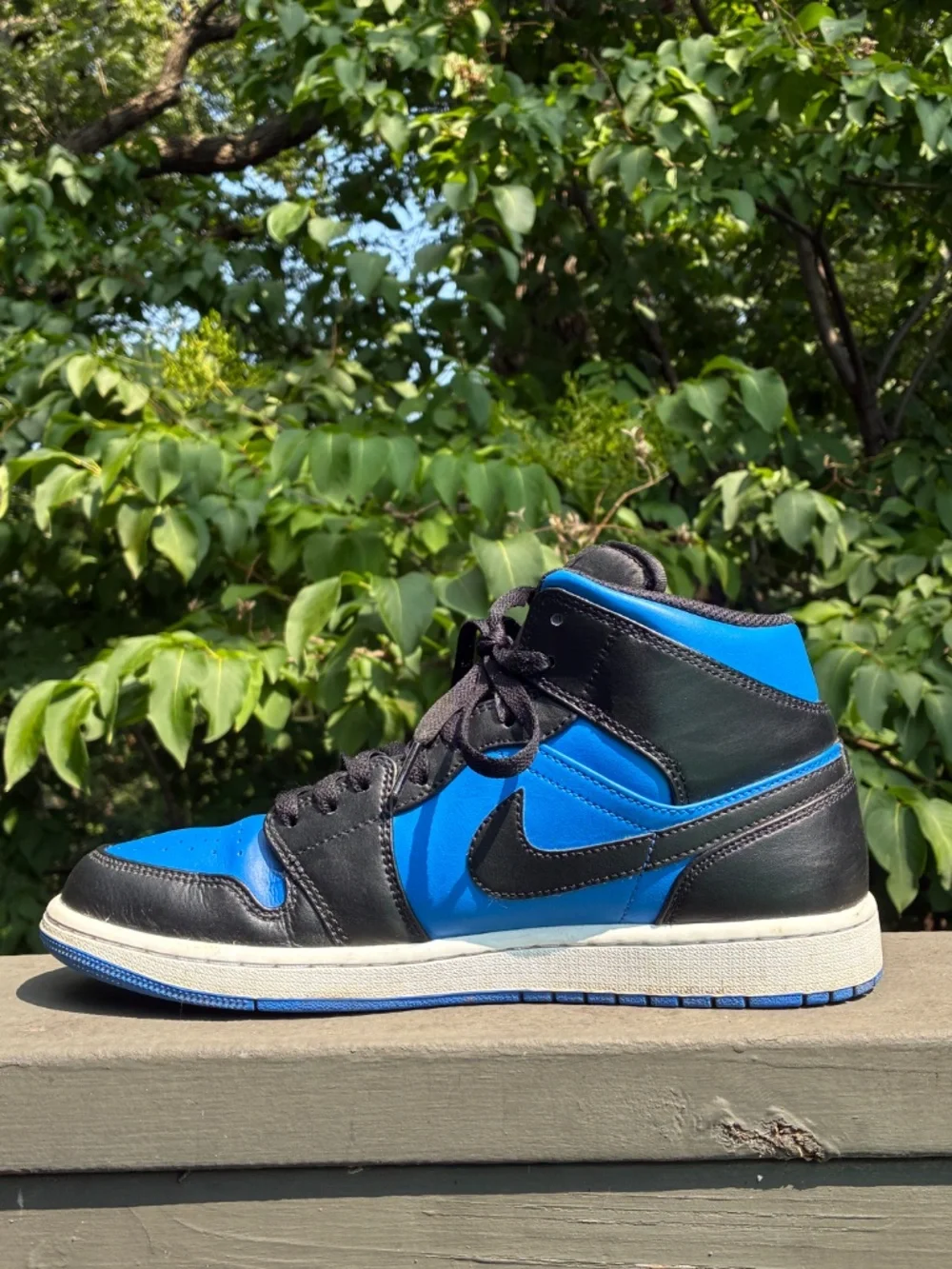 Size 10 Black & Royal Blue Air Jordan 1 Mid